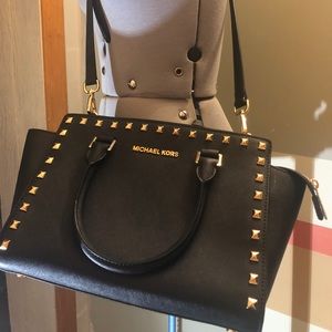 Michael Kors gold studded purse-like new!